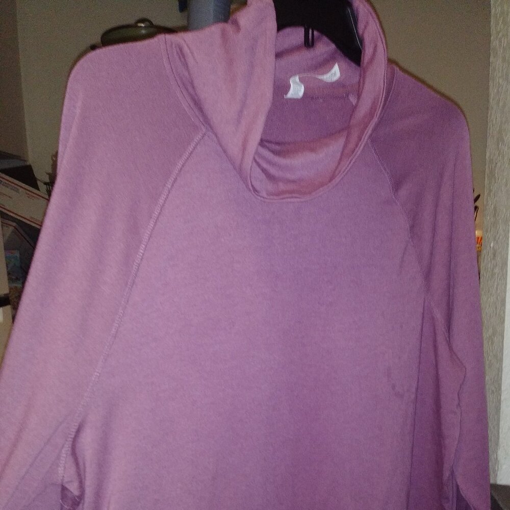 RBX purple Athleisure set cowl neck long sleeve wide leg pants size XXL- NWT